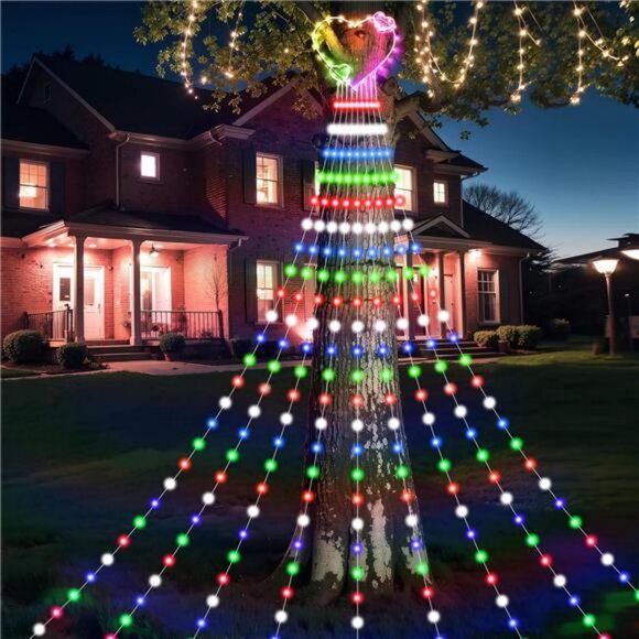 Outdoor Valentines Day Decoration Lights, 11Ft 310 LED Waterfall Lights - Picture 4 of 8